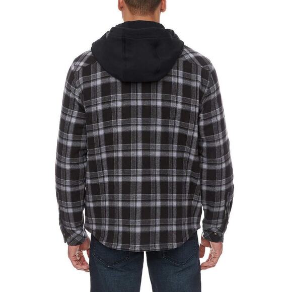 NWT Legendary Outfitters Men’s Insulated Casual Hooded Plaid Shirt Jacket - Picture 3 of 7